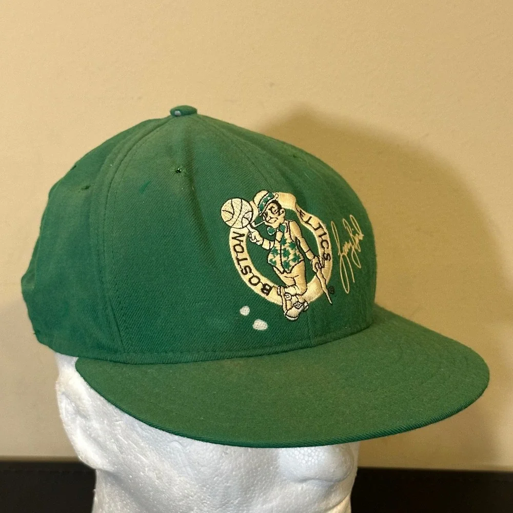 Vintage Boston Celtics Larry Bird 33 Snapback Hat Green NBA Basketball Cap
